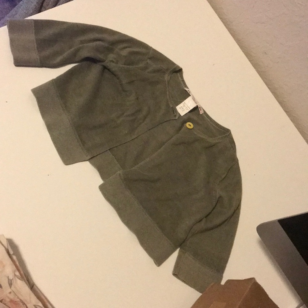 bonpoint girls cardigan-olive